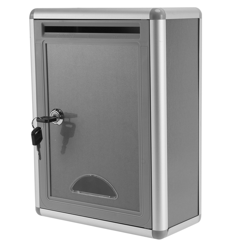 Vintage Aluminum Alloy Lockable Secure Mail Letter Post Box Mailbox Post Box for Home Garden Ornament Decor