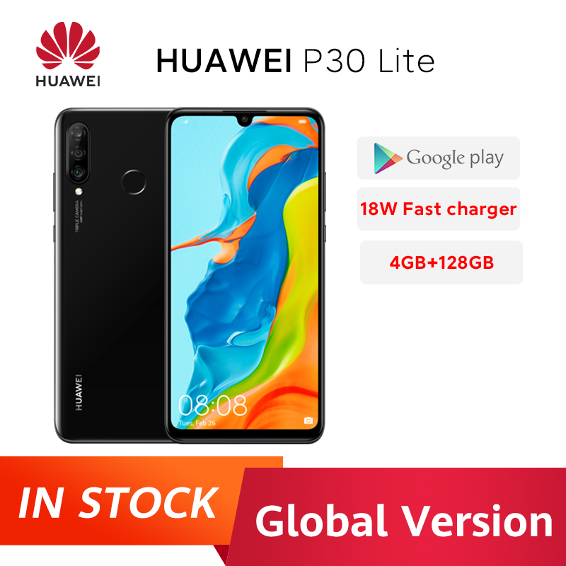 Used Global Version Huawei P30 Lite 4GB 128GB Smartphone 24MP Triple Cameras 32MP Front Camera 6.15''  Kirin 710 18W QC