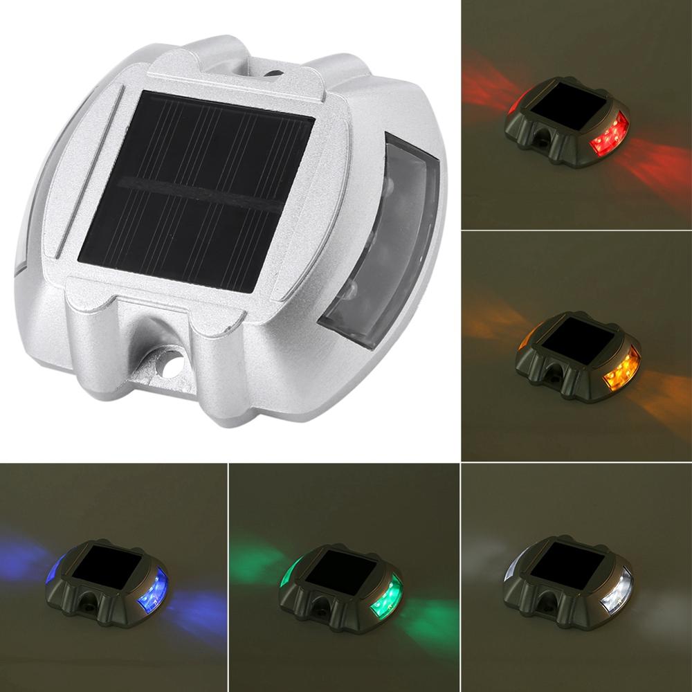 1Pcs Waterproof 6 LED Solar Powered Road Stud Light Casting Lamp Wireless Outdoor Road Driveway Pathway Casting Casting Aluminum