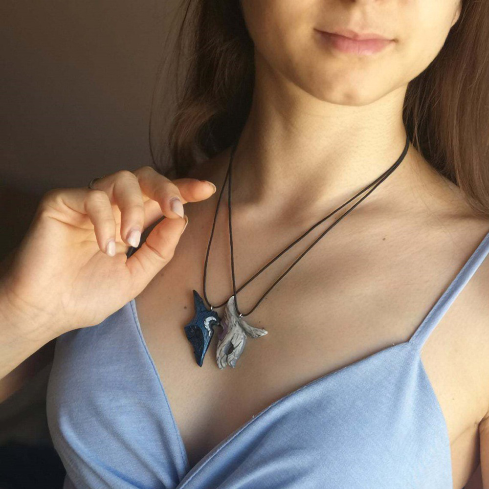 League of Legends Style Sheep and Wolf Pendant Necklace Lol Anime Character  Trend Jewelry Personality Creative Gift