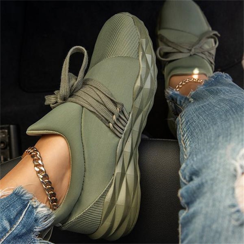 Autumn Sneakers Women Casual Breathable Sport Shoes Lace Up Loafers Ladies White Sneakers Outdoor Walking Running