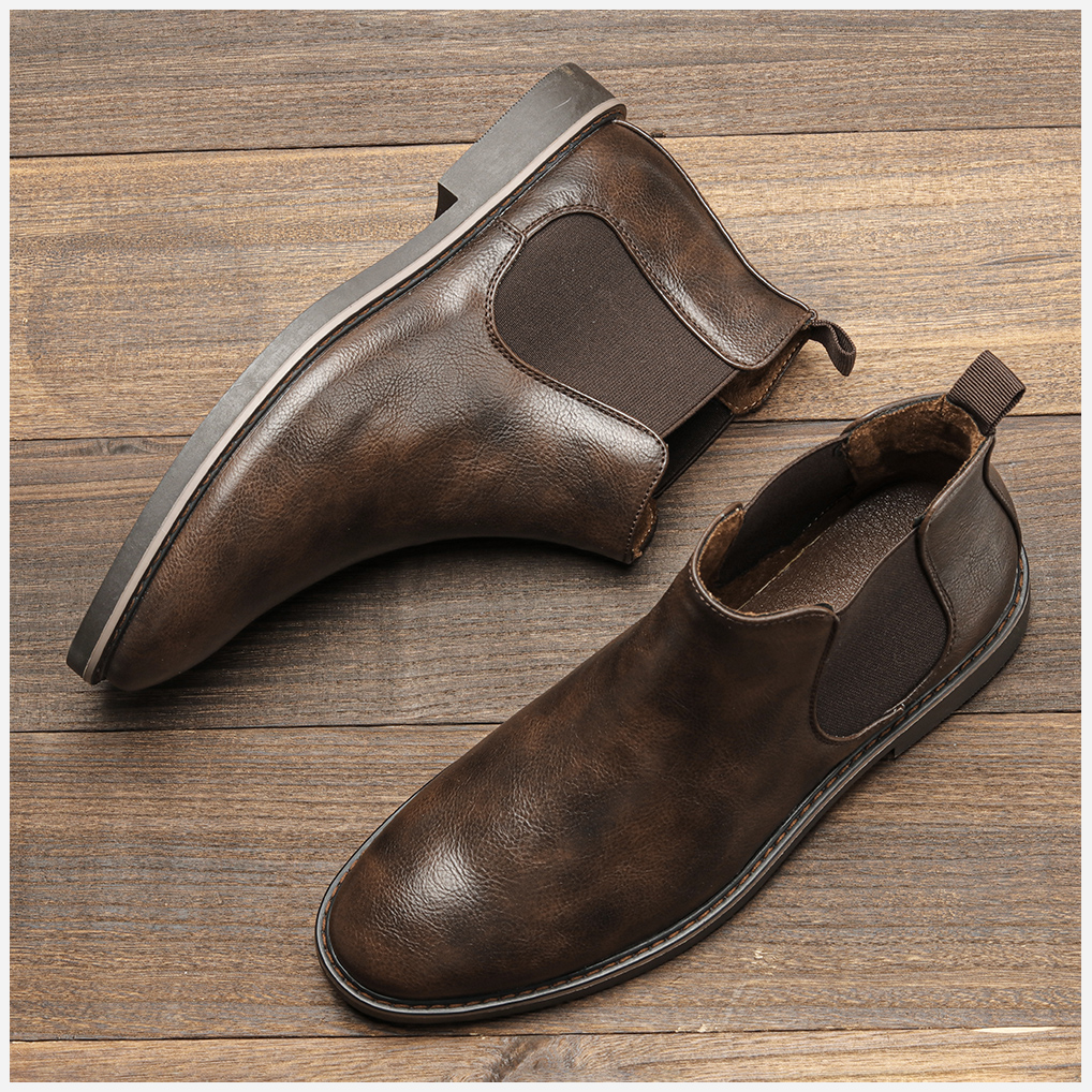 Men Boots Leather Ankle boots Wootten  Men Chelsea boots Large Size 40-46 shoes for men #KD5237