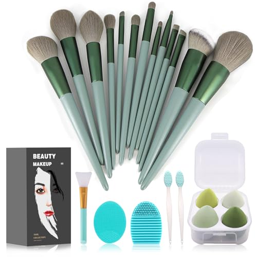 Koccido Makeup Brushes 22 Pcs Makeup Kit,Foundation Brush Eyeshadow Brush Make up Brushes Set (Green, 22 Piece Set Large)