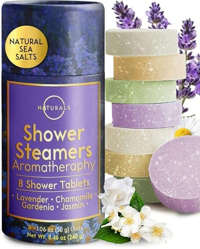 Shower Steamers Aromatherapy - Birthday Gifts for Women - Shower Bombs Aromatherapy, Spa Day Essentials, Relaxation Spa Gifts - Self Care Unique Gifts for Women and Men (Lavender 8 Count)