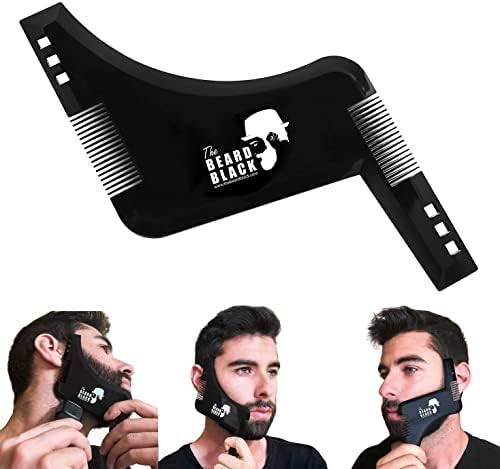 The BEARD BLACK Beard Shaping & Styling Tool with Inbuilt Comb, Perfect for Line Up & Edging, Use with Beard Trimmer or Razor