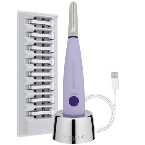 Michael Todd Beauty - Sonicsmooth – SONIC Technology Dermaplaning Tool - 2 in 1 Women’s Facial Exfoliation & Peach Fuzz Hair Removal System with 8 Weeks of Safety Edges