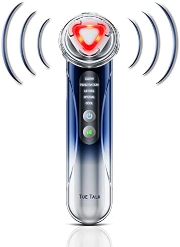 Radio Frequency Facial Machine - Home Use Anti-Aging Skin Tightening Rejuvenation Skin Care Device, Light Therapy for Wrinkles Lifting High Frequency Face Massager with EMS