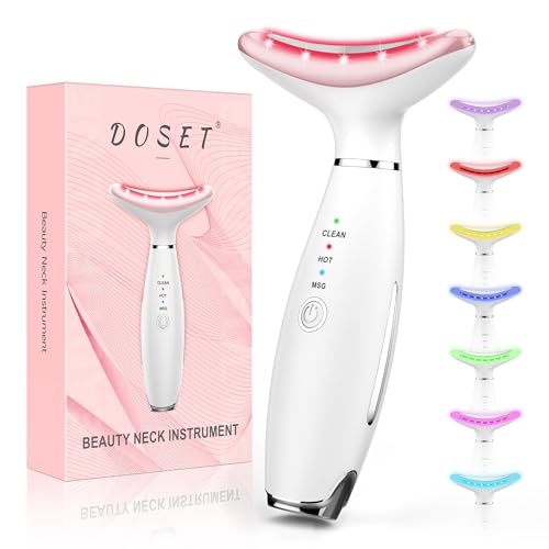 Anti ?rinkles Facial Massager Red-Light-Therapy-for-Face and Neck, Face ? culpting Tool with 7 Color, at-Home Face Tool for Skin Care (White)