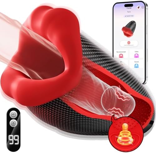 Male Sex Toys for Men - Male Masturbator Deep Throat-Mouth 360° Wrapped 9 Tapping & Vibrating Male Vibrator Penis Pump APP Control LCD Mens Sex Machine Stroker Jiworb Adult Sex Toys & Game