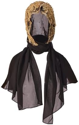 zhxinashu Muslim Islam Hijabs Arab Women Lace Beads Headscarf