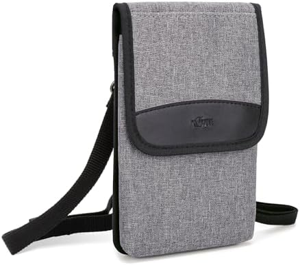 KIWIFOTOS Travel Cell Phone Pouch Belt Pouch, Phone Holster Crossbody Bag with Shoulder Strap for iPhone 15 14 Pro Max Case Holder with Neck Lanyard Smartphone Walking Passport Wallet