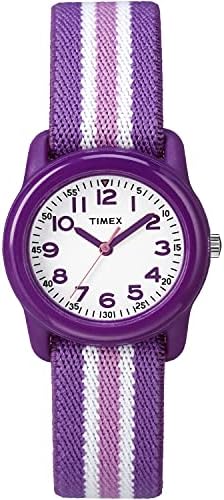 TIMEX TIME MACHINES 29mm Purple Stripe Elastic Fabric Kids Watch